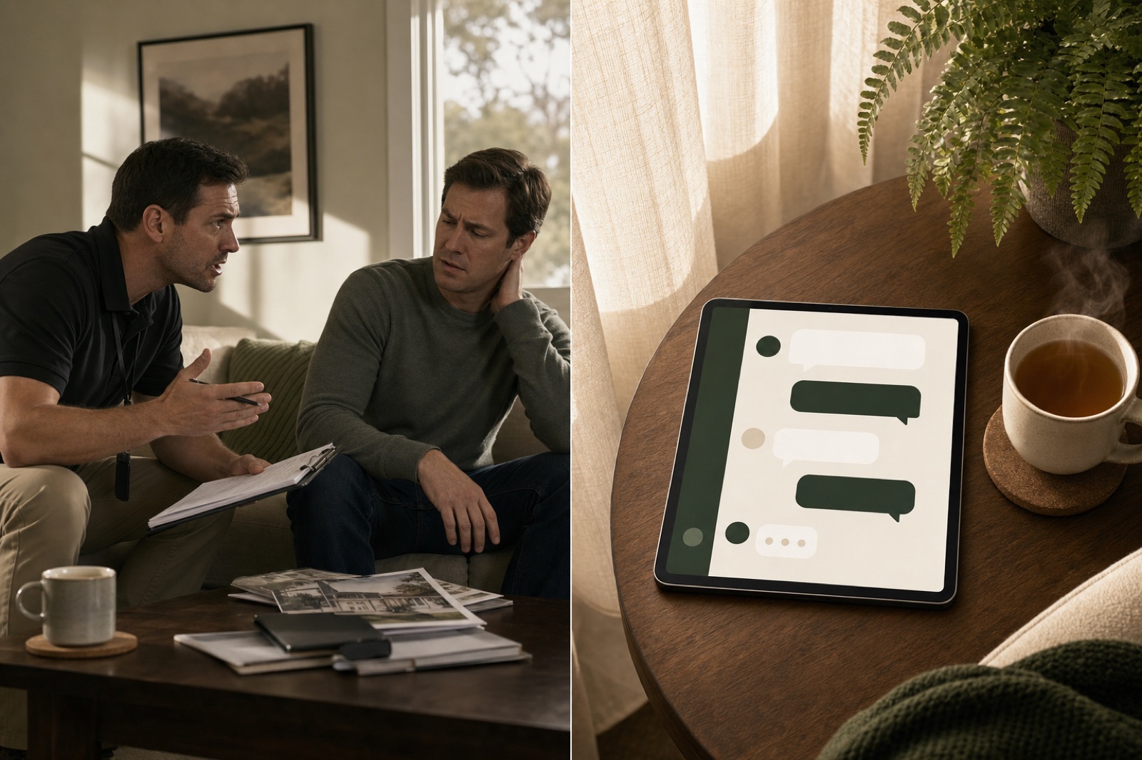 Before and after: high-pressure sales versus a calm approval on your own schedule